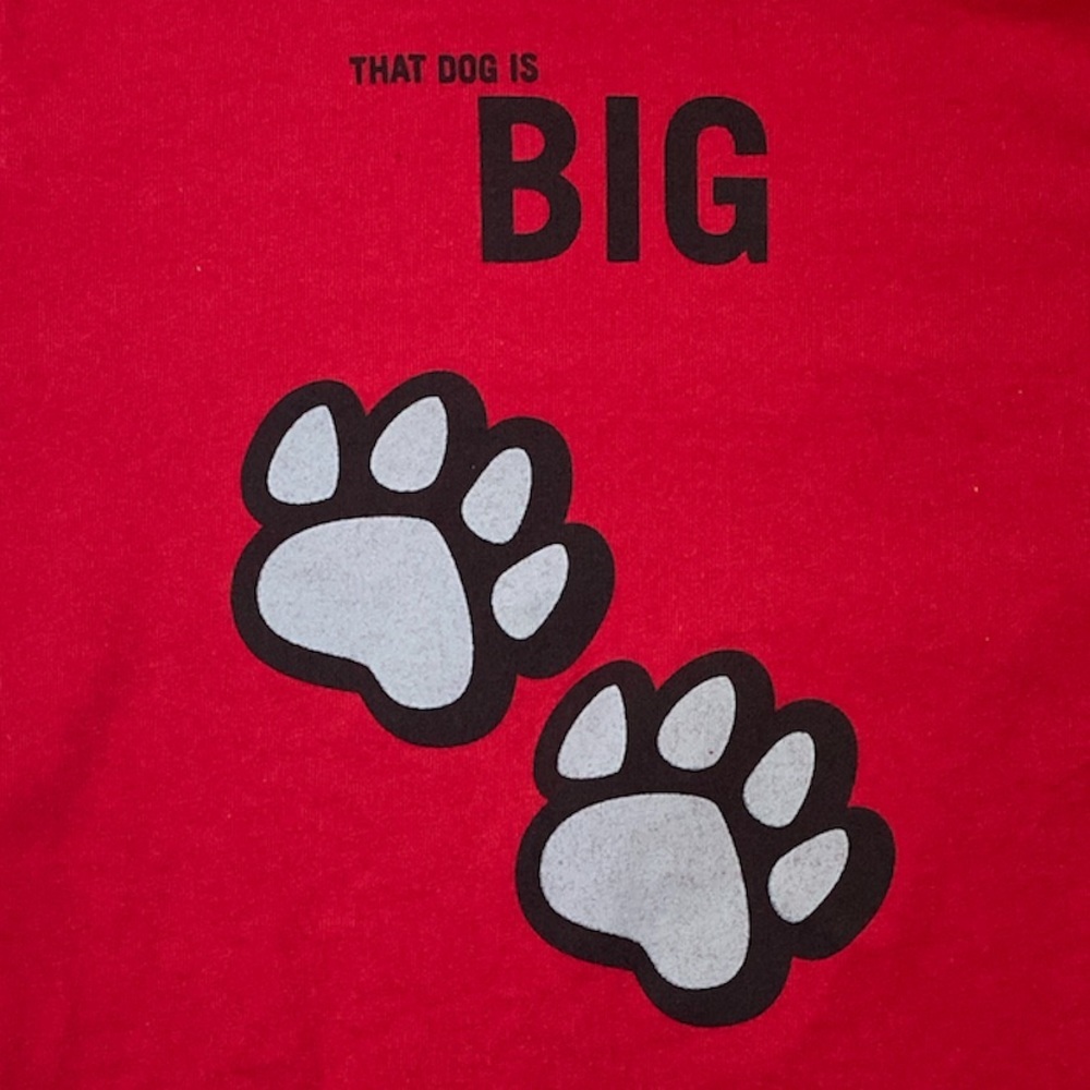 Liberty Science Center Kids Red Paw Print Graphic Tee Size 4 “That Dog is Big” - Picture 4 of 11